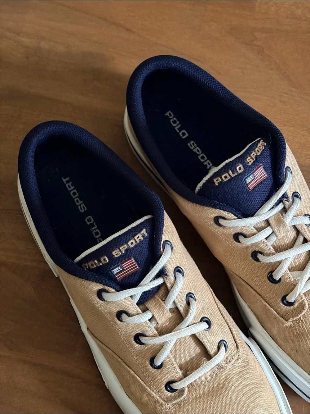 Vintage Polo Sport Ralph Lauren Canvas Deck Sneakers Men’s Size 9 Low Top
